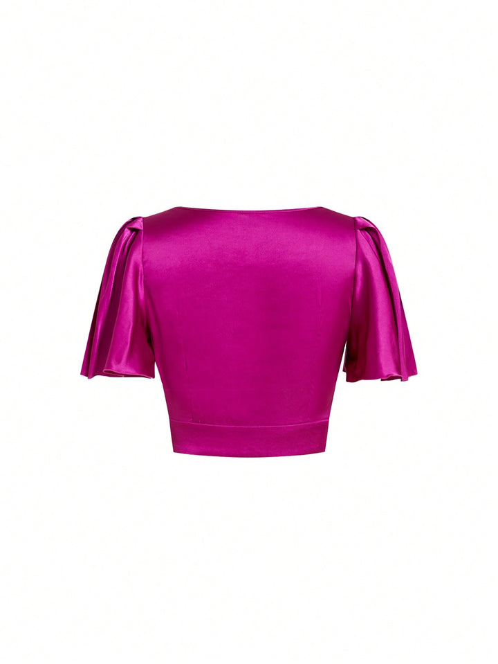 Tricou crop SHEIN, roz