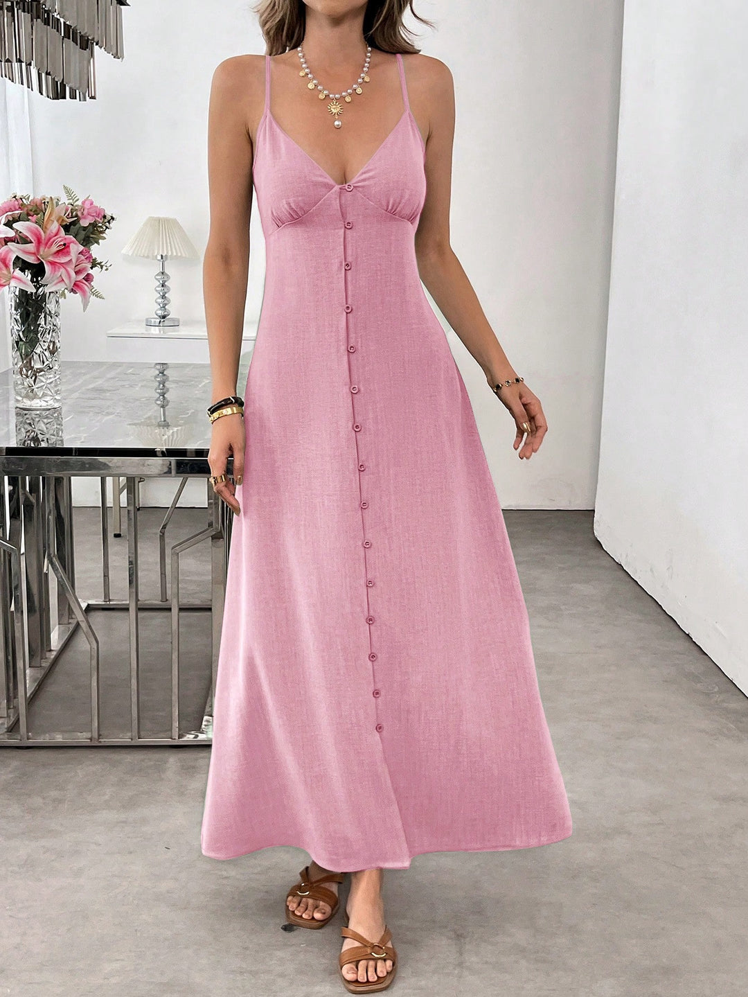 Rochie maxi Shein, roz