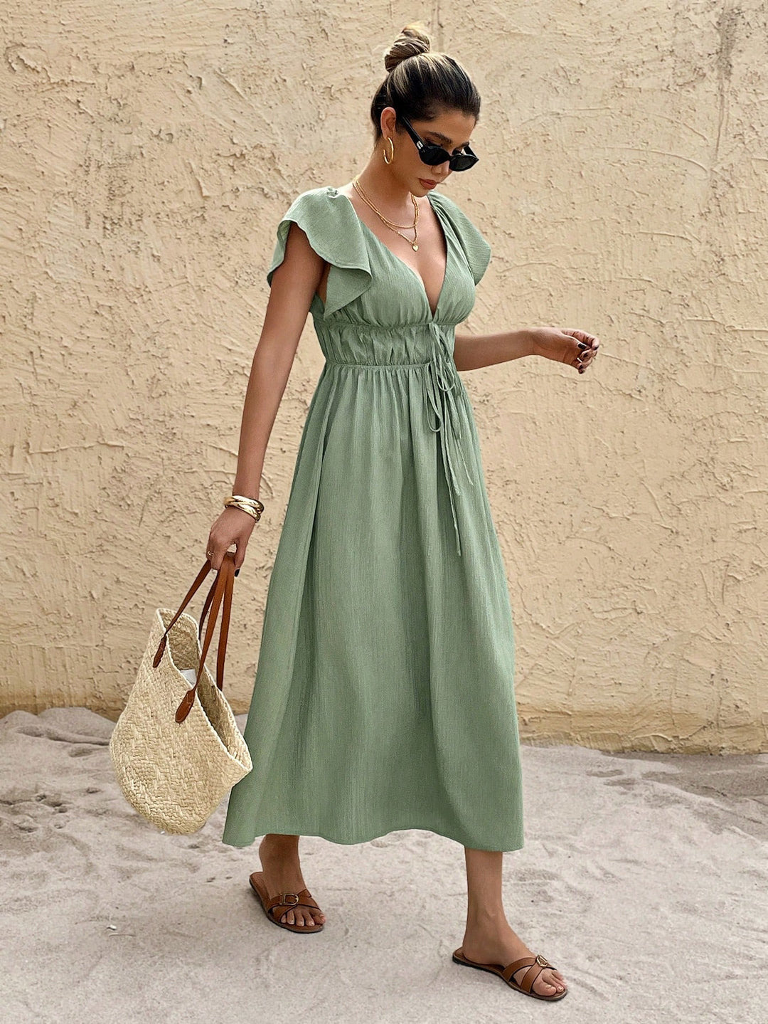 Rochie maxi SHEIN, verde