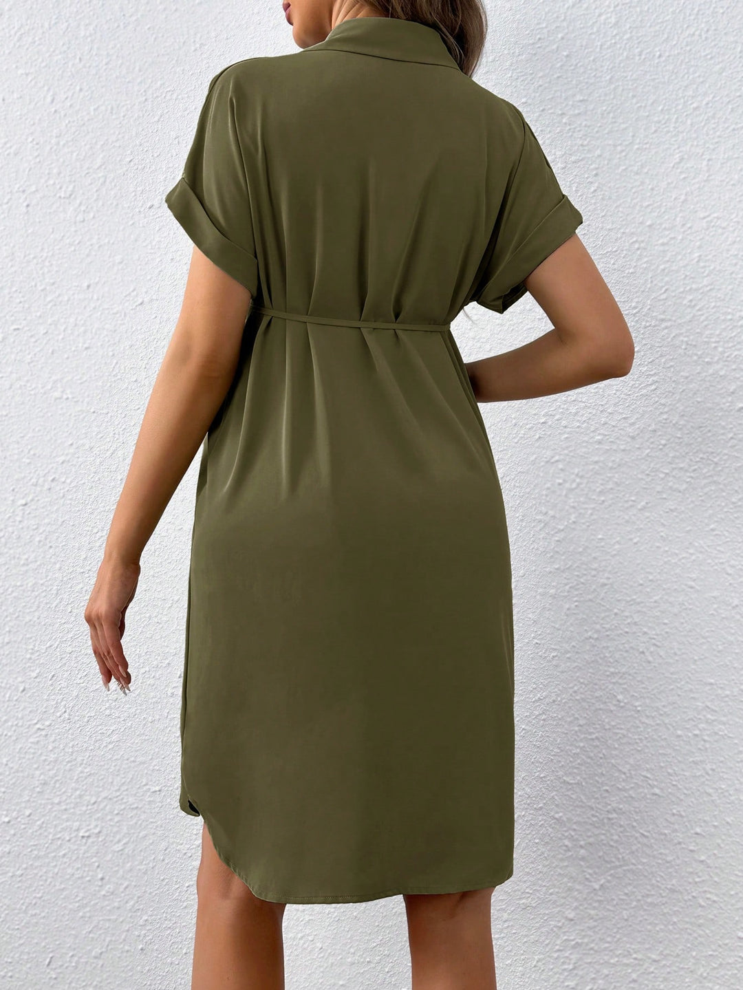Rochie tip cămașă Shein, verde