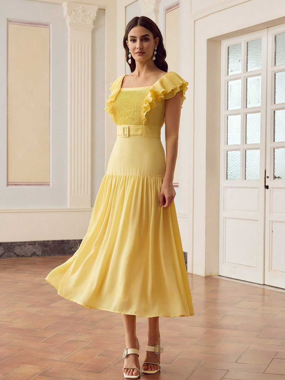 Rochie midi SHEIN, galben