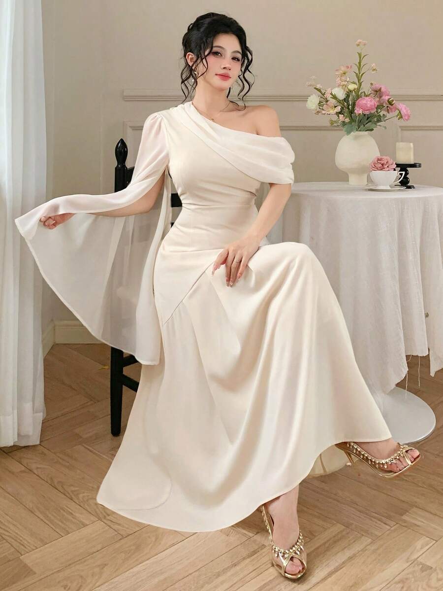 Rochie maxi SHEIN, crem