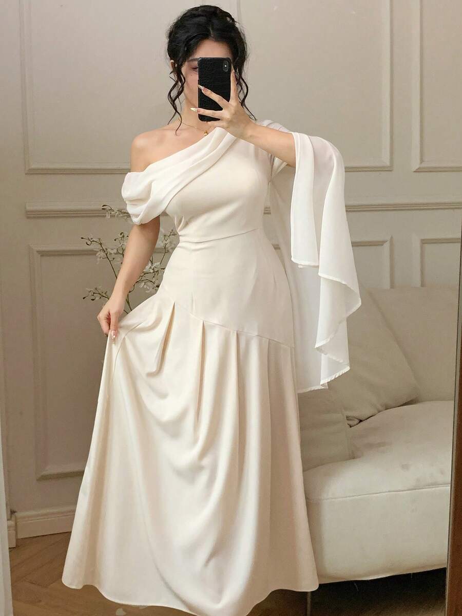 Rochie maxi SHEIN, crem