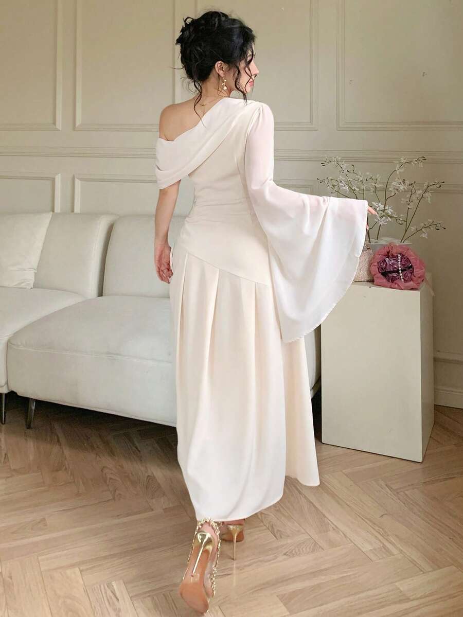 Rochie maxi SHEIN, crem
