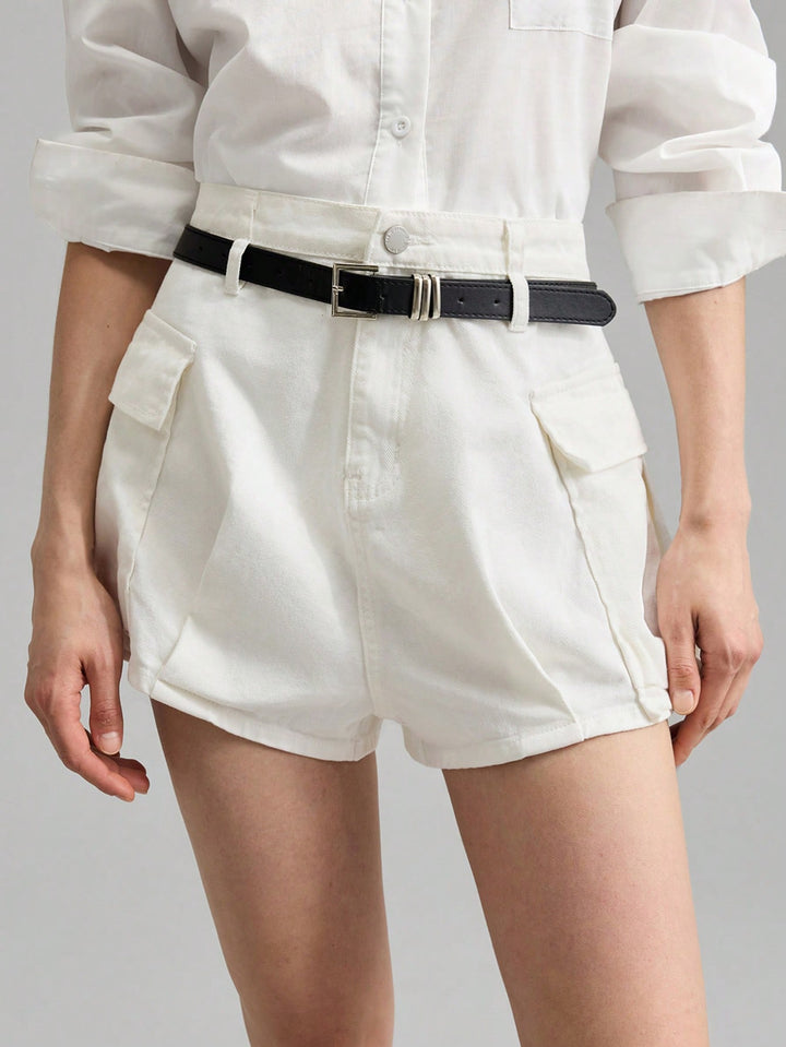 Pantaloni scurți SHEIN, alb