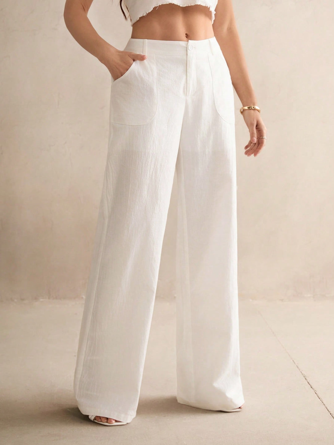 Pantaloni SHEIN, alb