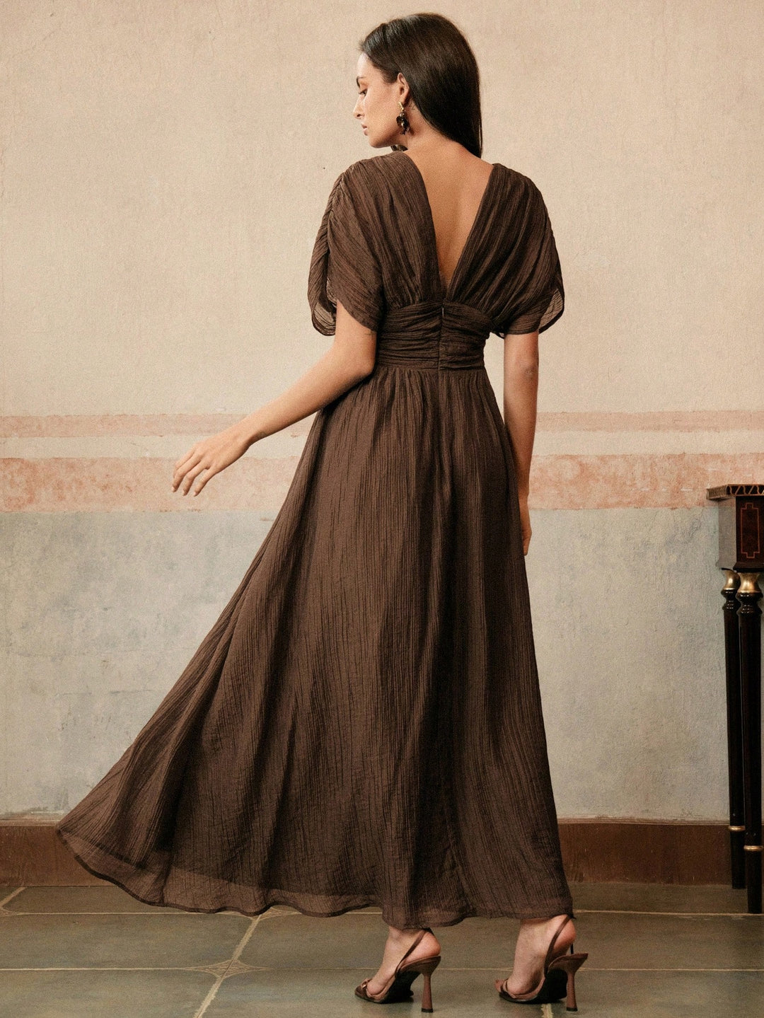 Rochie maxi SHEIN, maro