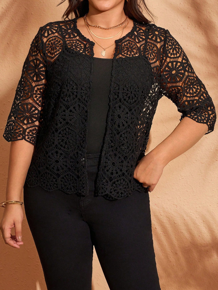 Cardigan Shein Curve+, negru