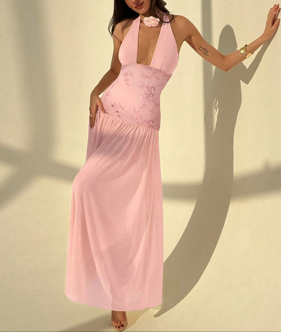 Rochie maxi Shein, roz