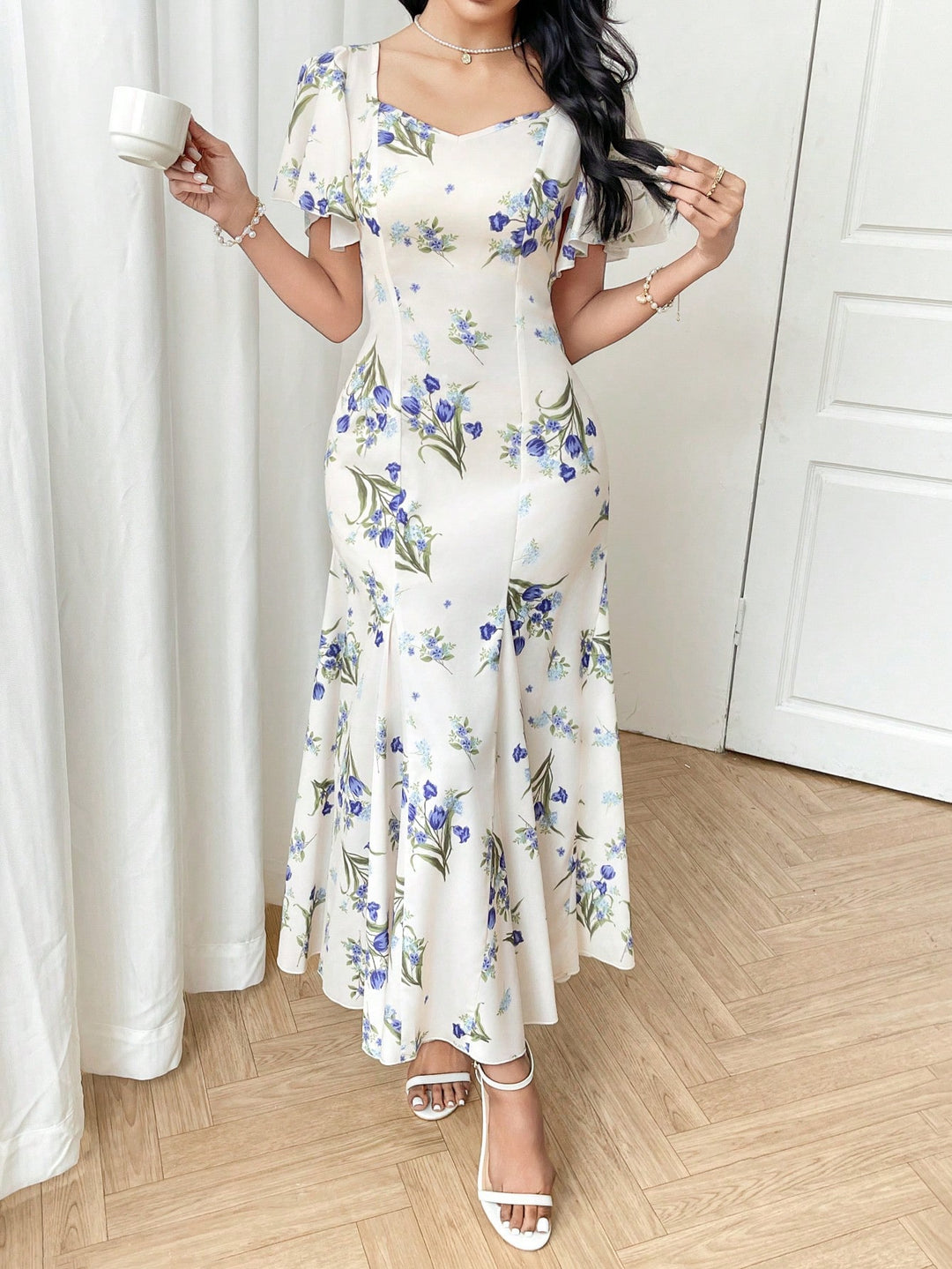 Rochie maxi SHEIN, crem