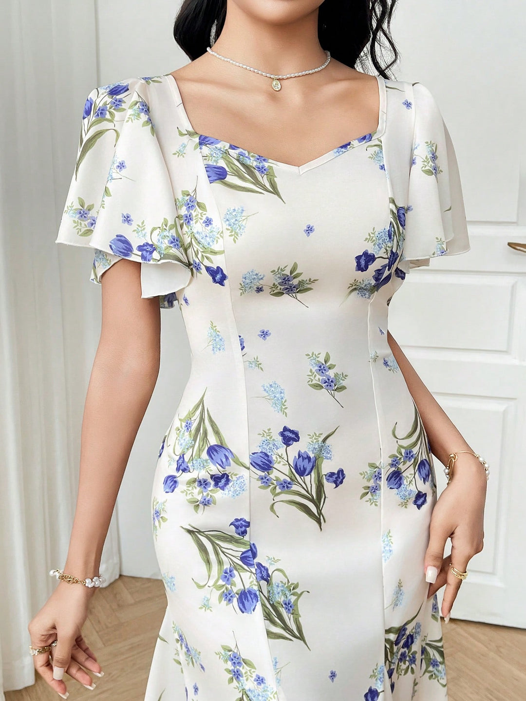 Rochie maxi SHEIN, crem