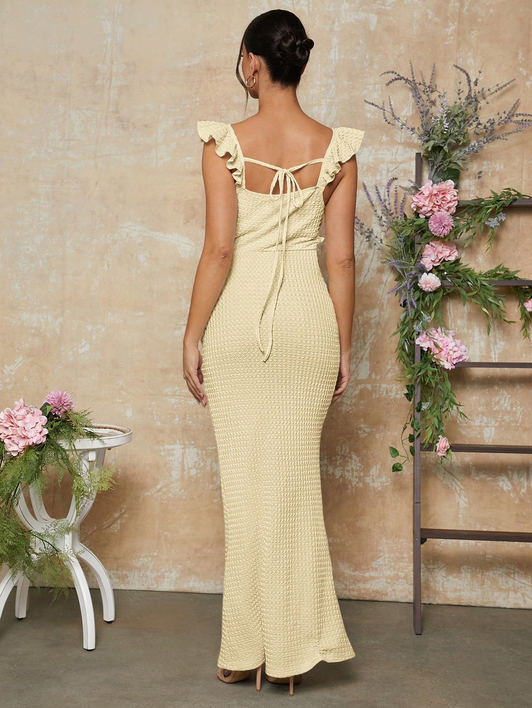 Rochie maxi SHEIN, bej