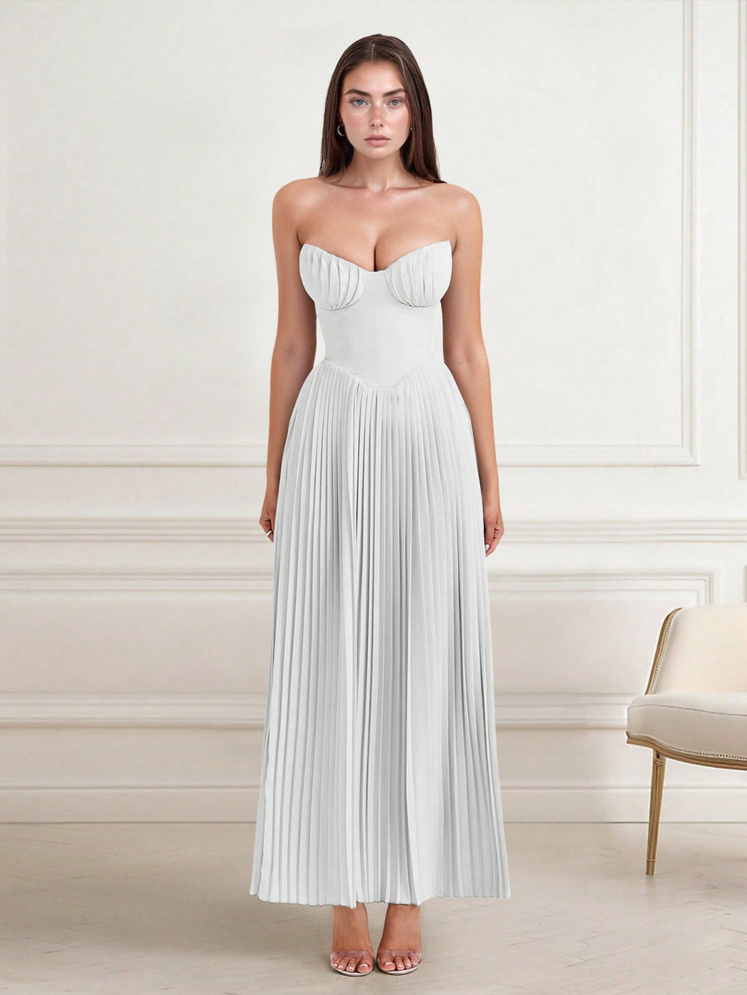 SHEIN maxi ruha, fehér