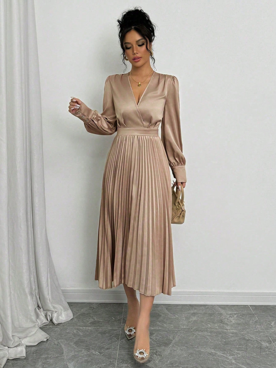 Rochie maxi SHEIN, kaki