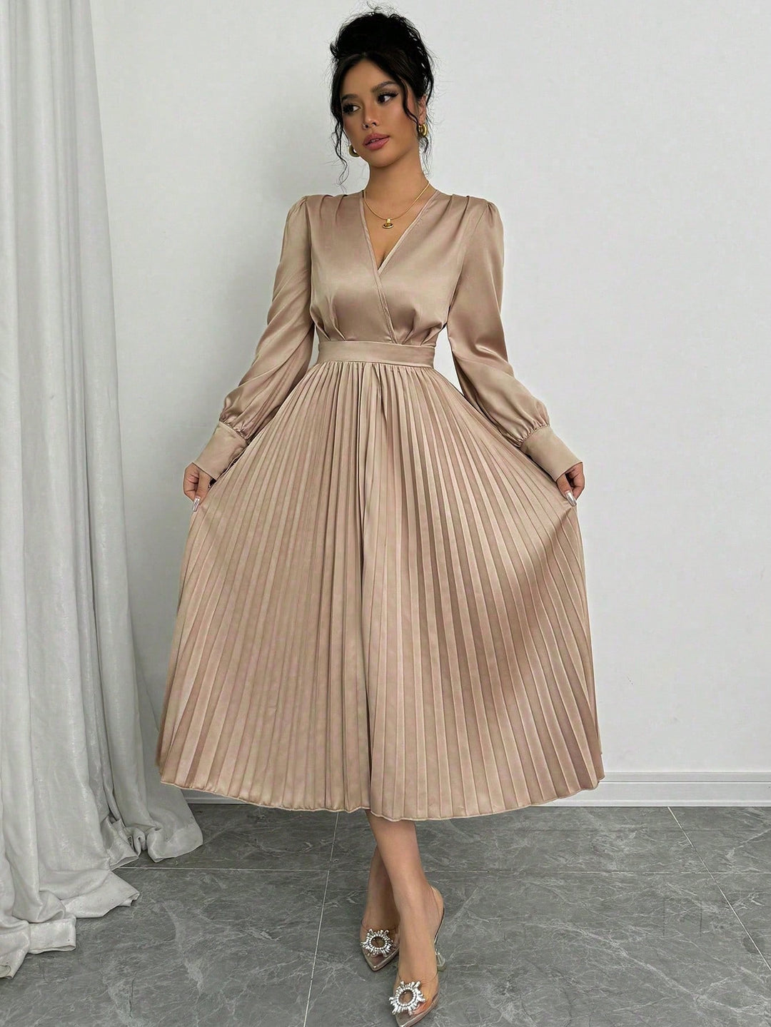 Rochie maxi SHEIN, kaki