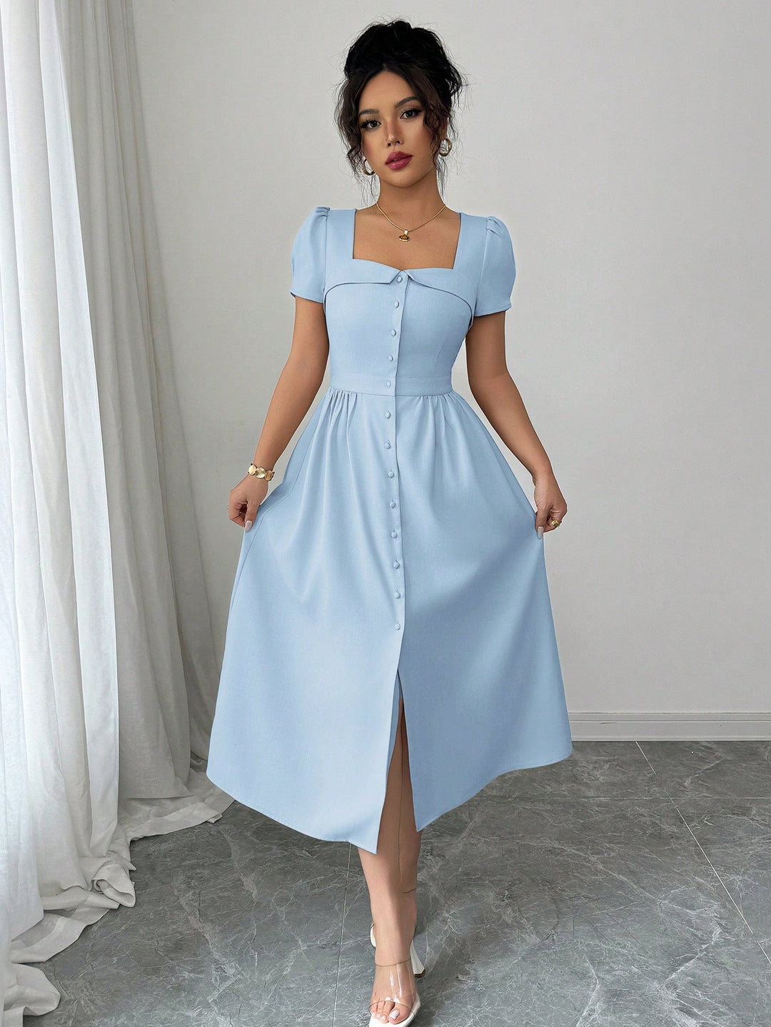 Rochie midi SHEIN, albastru