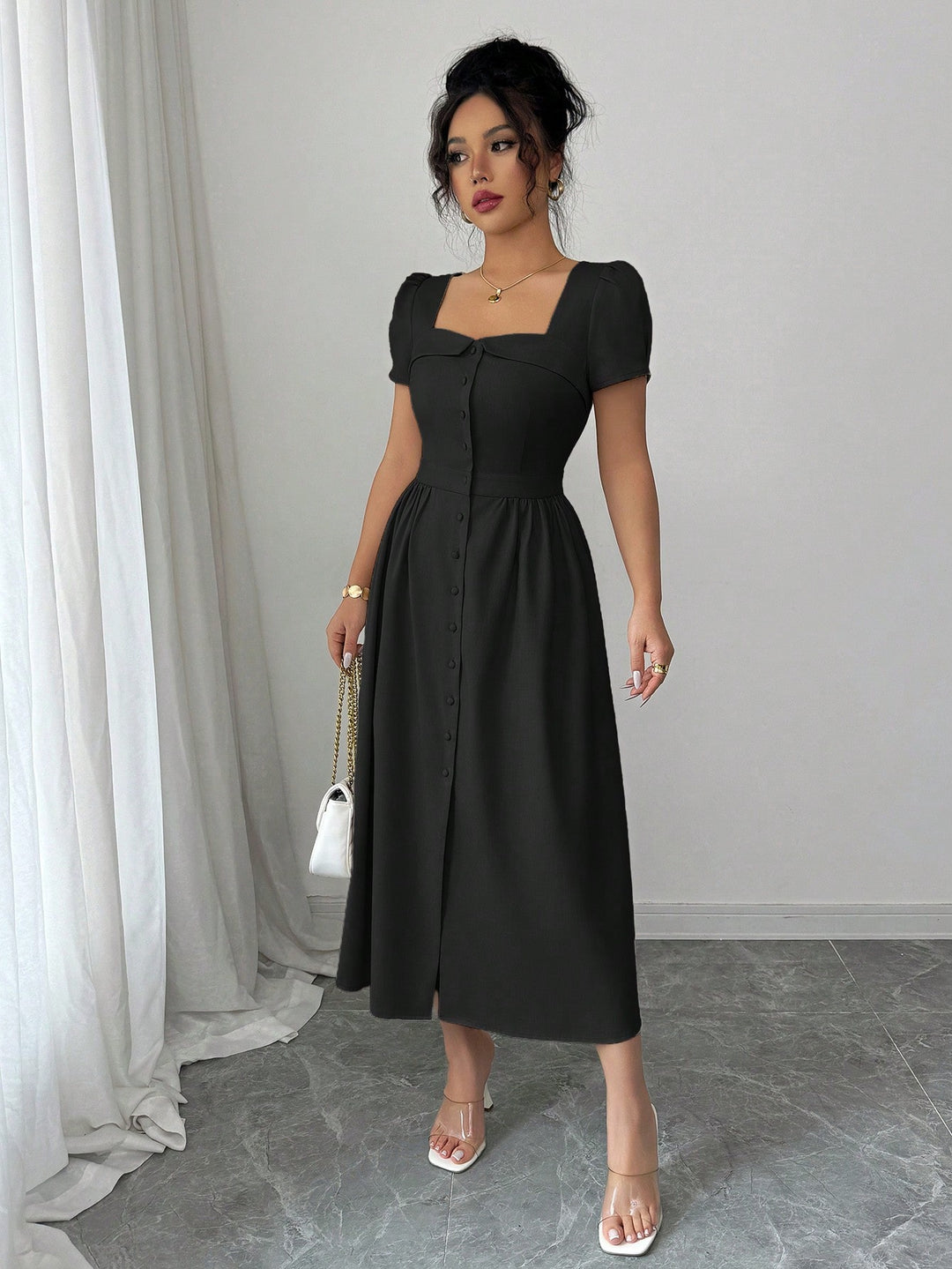 Rochie midi SHEIN, negru