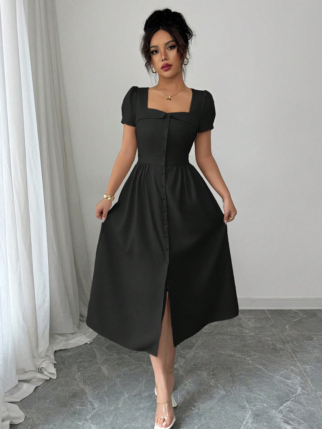 Rochie midi SHEIN, negru