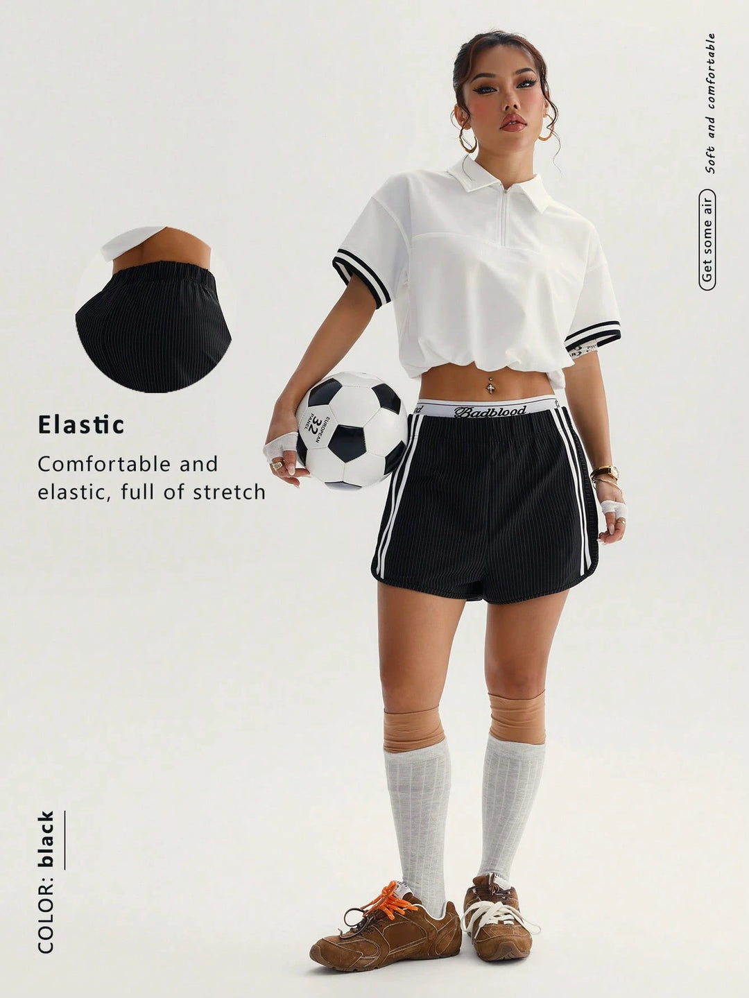 Pantaloni scurți SHEIN, negru