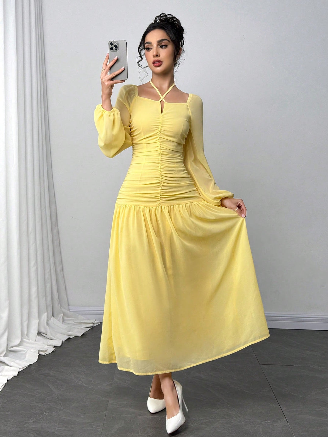 Rochie maxi SHEIN, galben