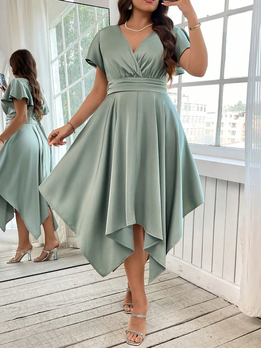 Rochie midi SHEIN, verde