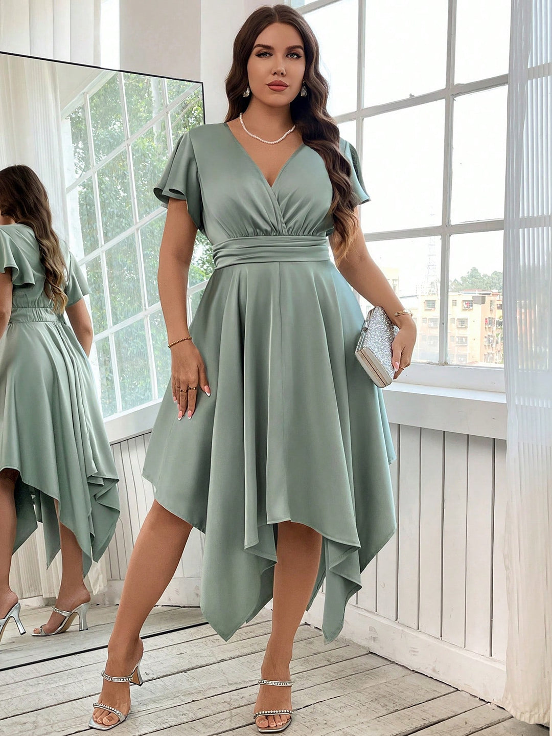 Rochie midi SHEIN, verde