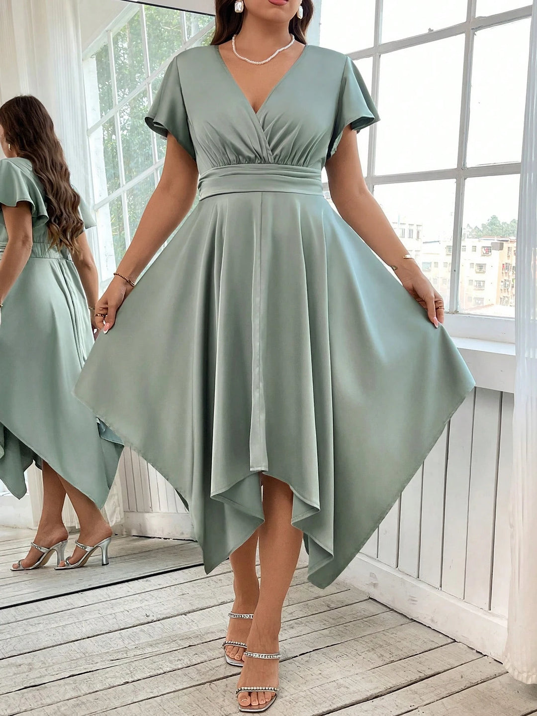 Rochie midi SHEIN, verde