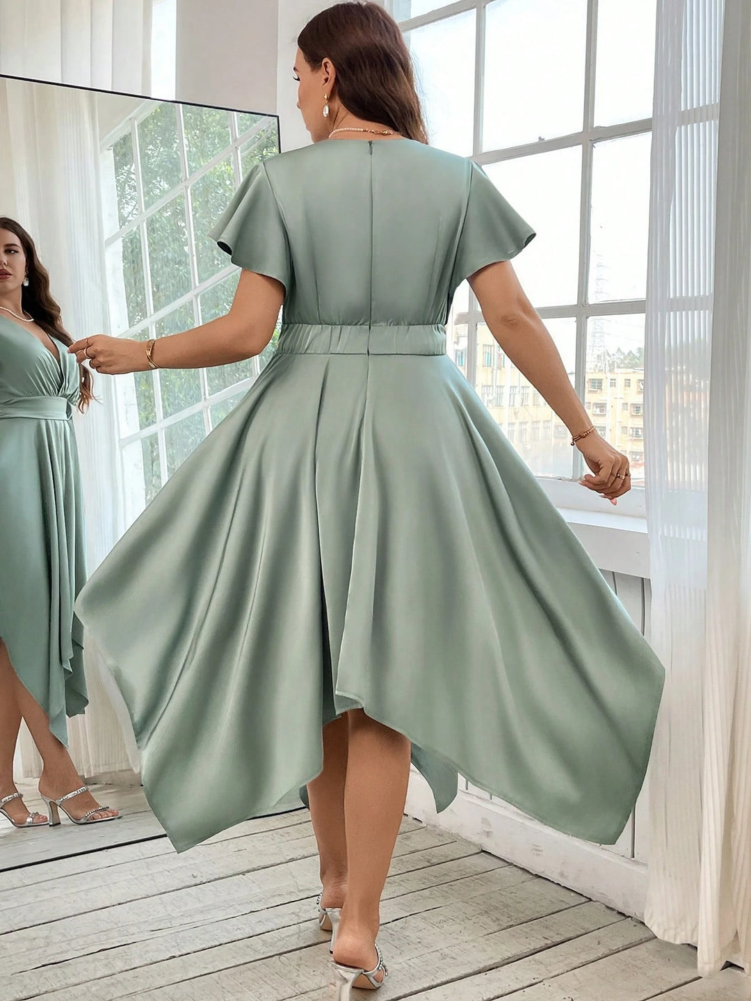 Rochie midi SHEIN, verde