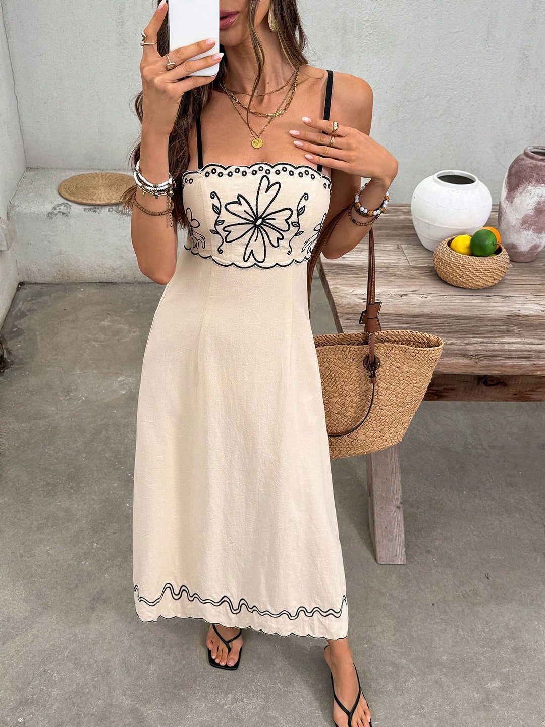 SHEIN Maxi dress, beige