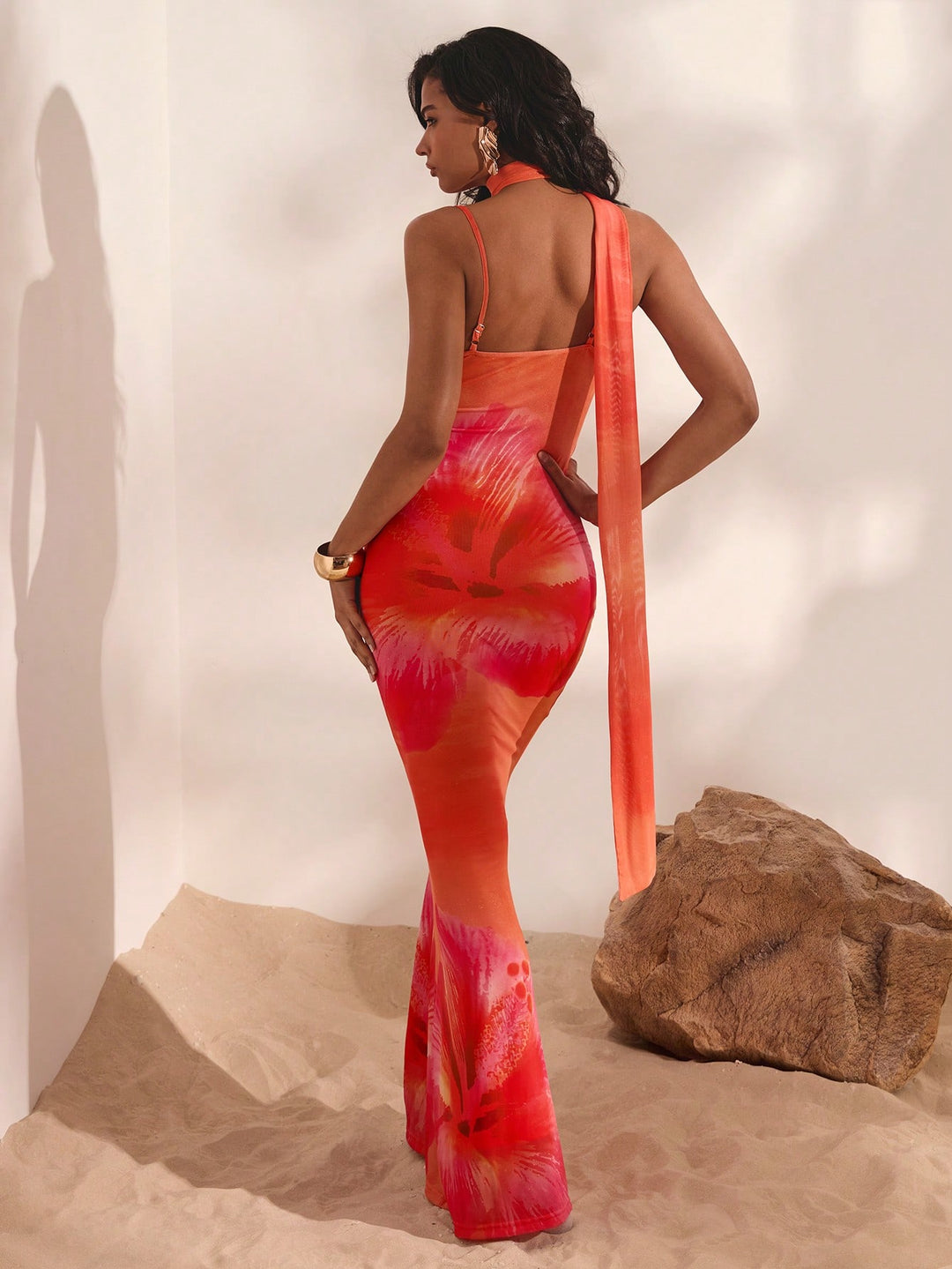 Rochie maxi SHEIN, portocaliu