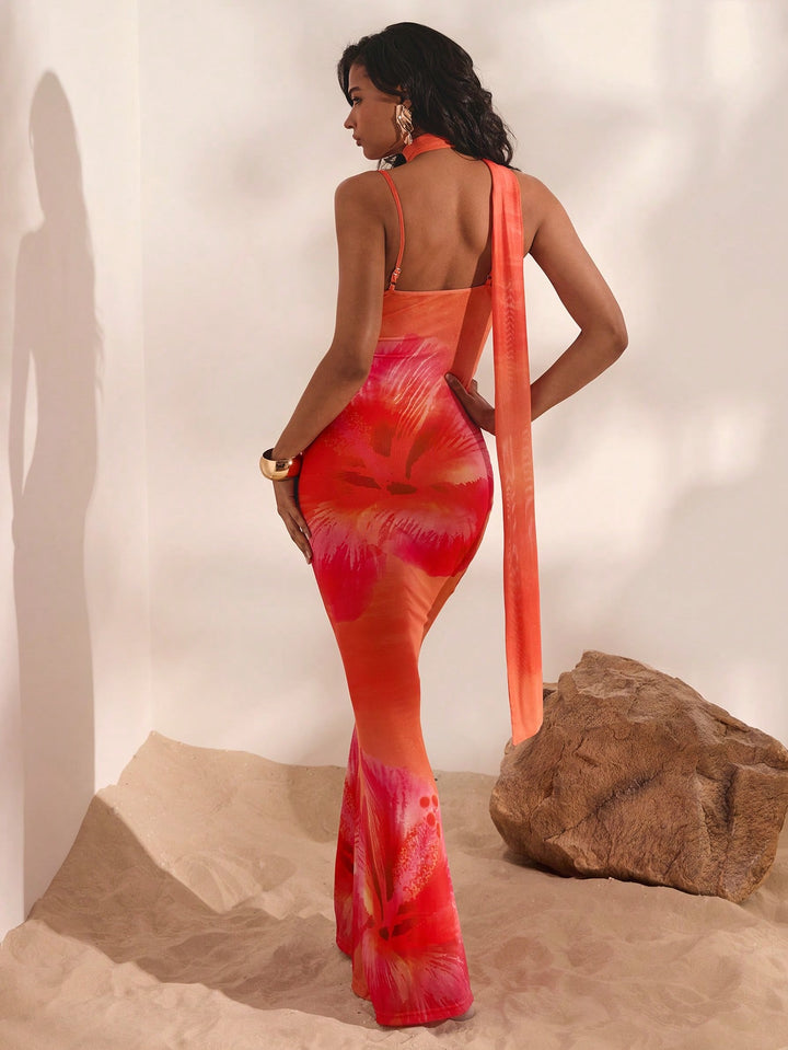 Rochie maxi SHEIN, portocaliu