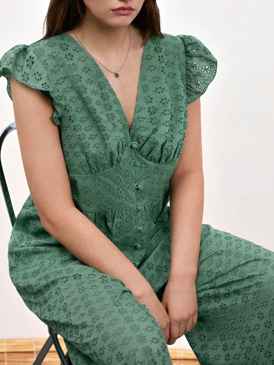Salopetă lungă Shein Curve+, verde