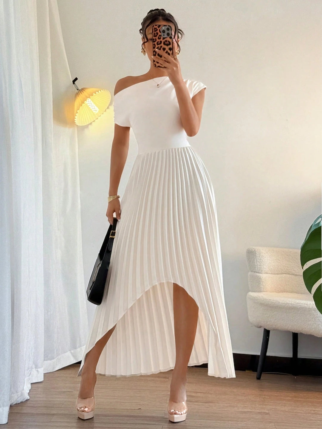 Rochie maxi SHEIN, crem