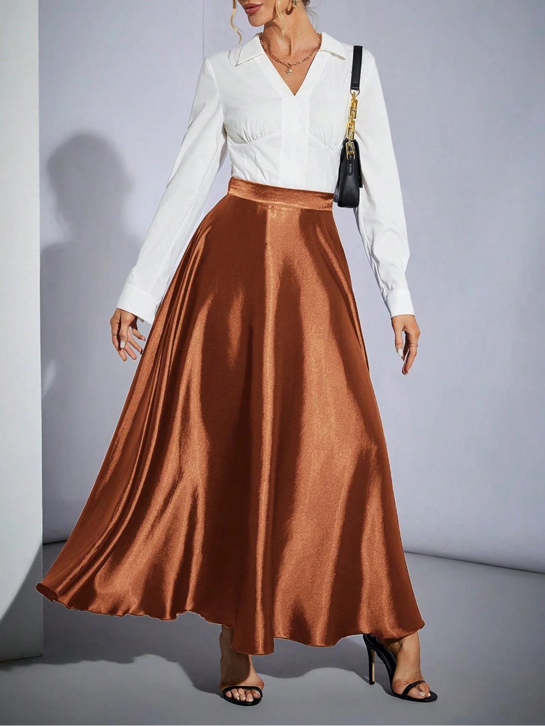 SHEIN maxi szoknya, barna