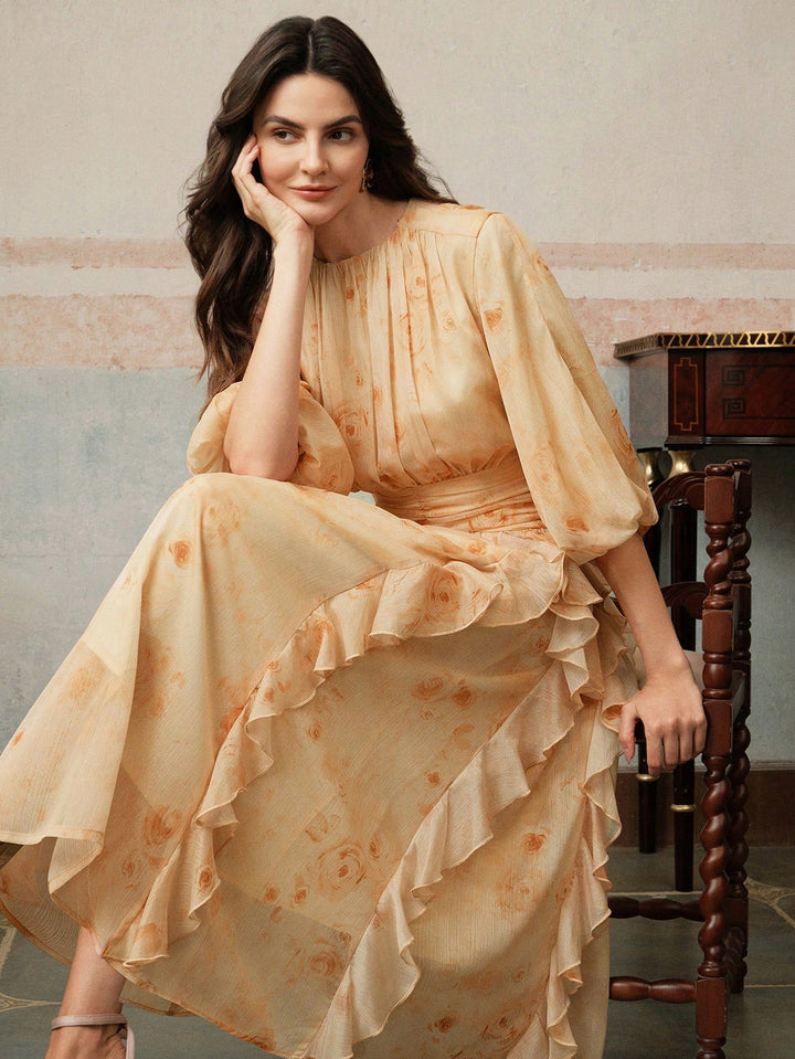Rochie maxi SHEIN, bej