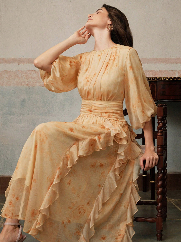Rochie maxi SHEIN, bej
