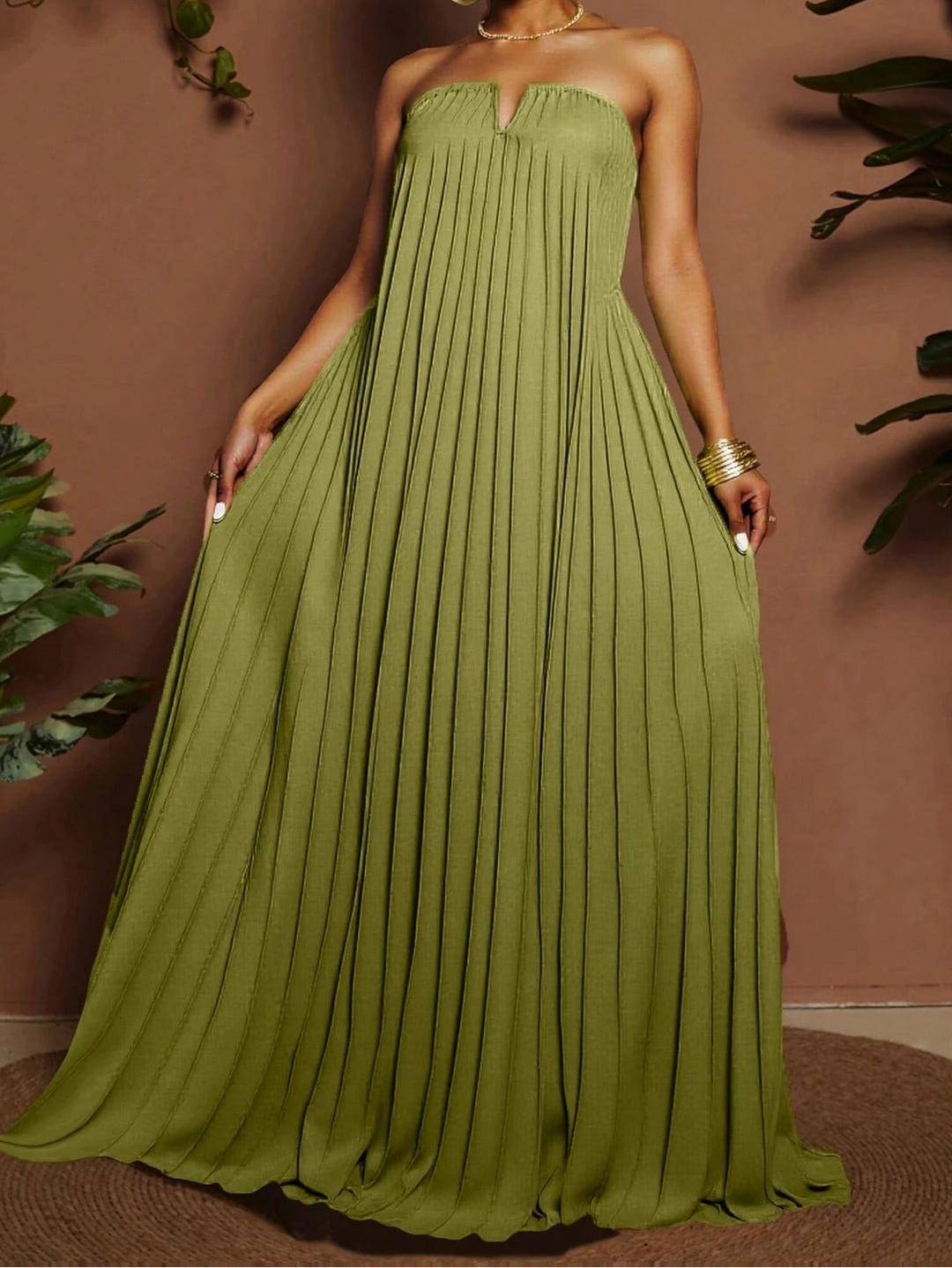 SHEIN maxi ruha, khaki