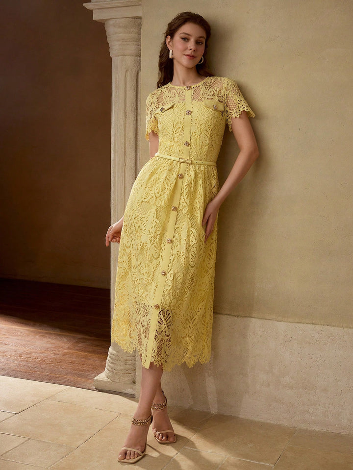 Rochie midi SHEIN, galben