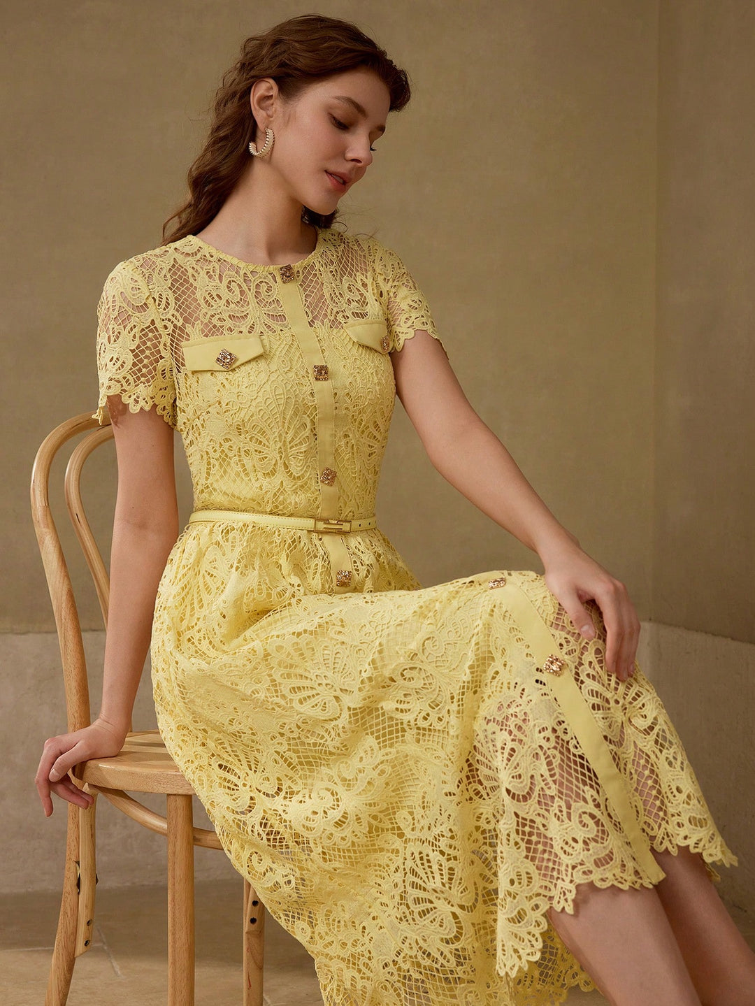 Rochie midi SHEIN, galben