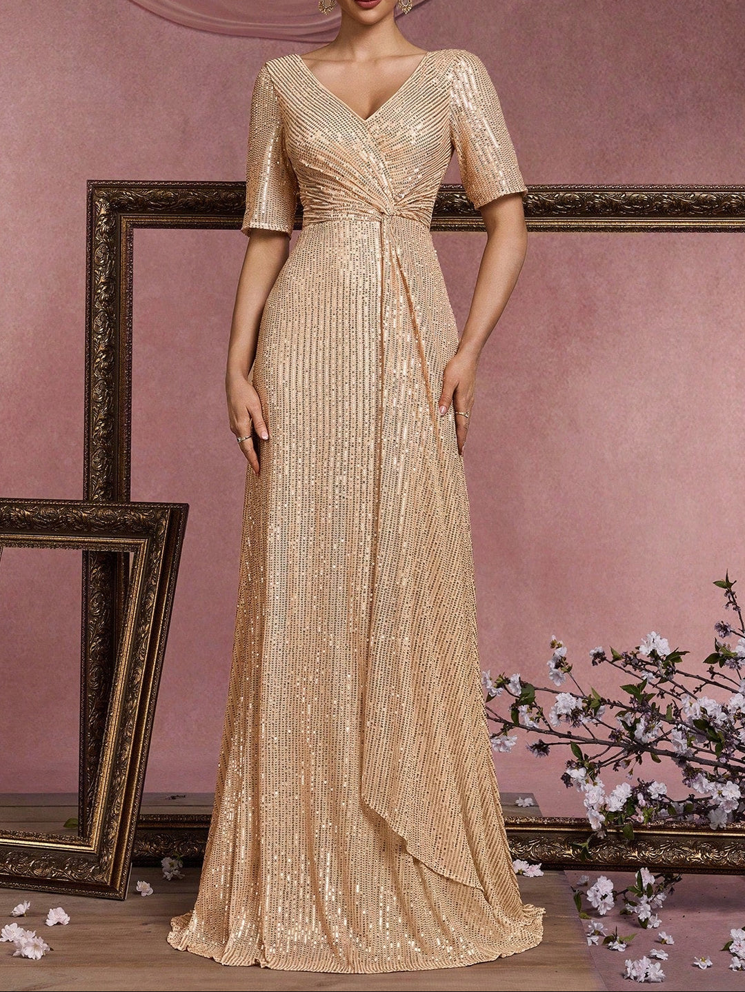 SHEIN maxi ruha, arany