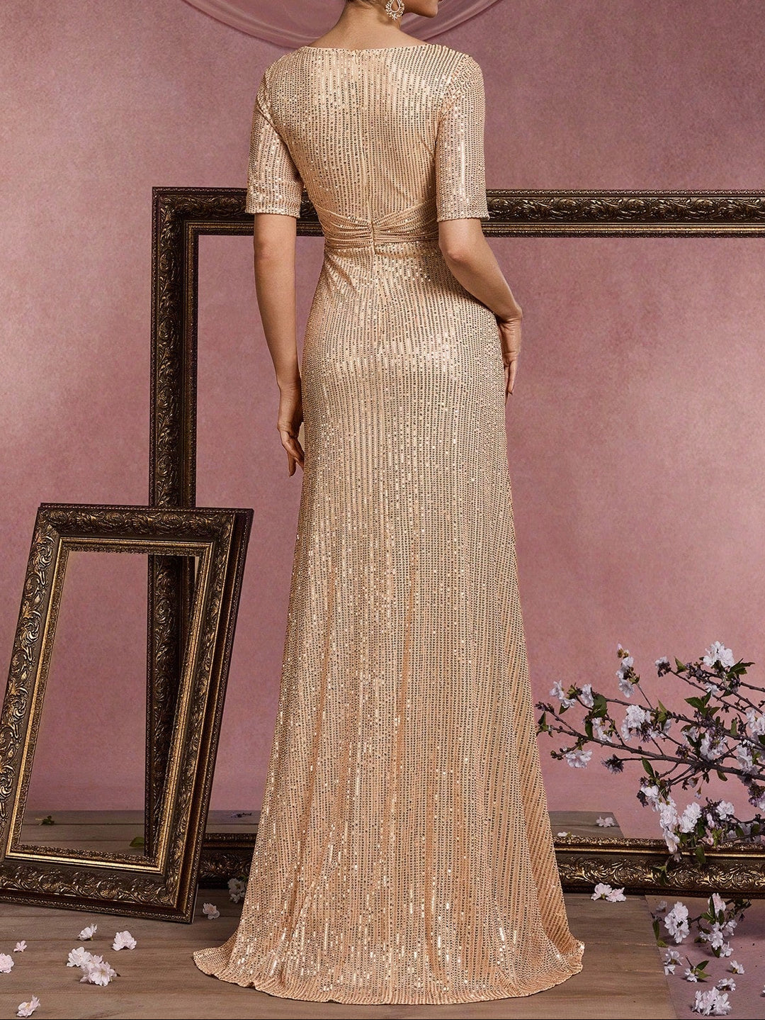 SHEIN maxi ruha, arany