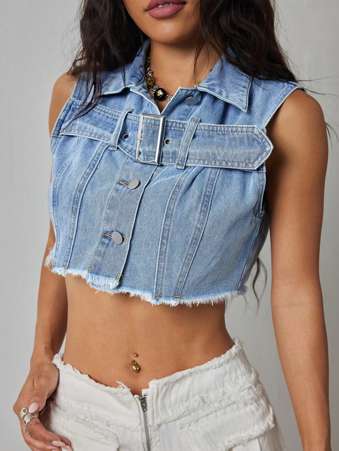SHEIN farmertop, kék