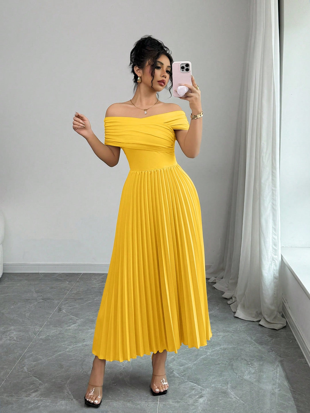 Rochie maxi SHEIN, galben