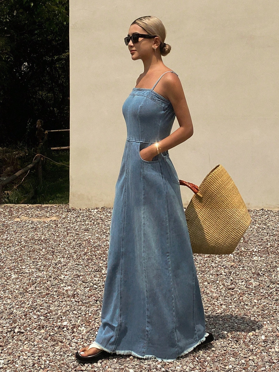 SHEIN maxi ruha, kék