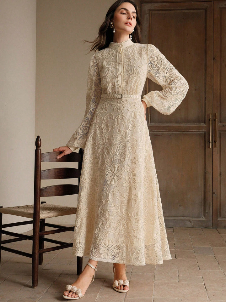 SHEIN maxi ruha, krémszínű