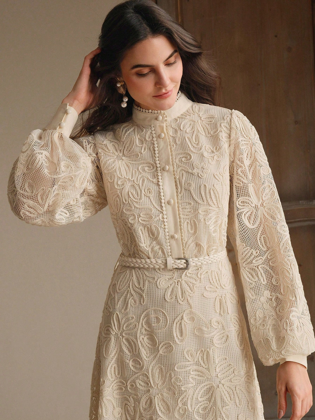 SHEIN maxi ruha, krémszínű