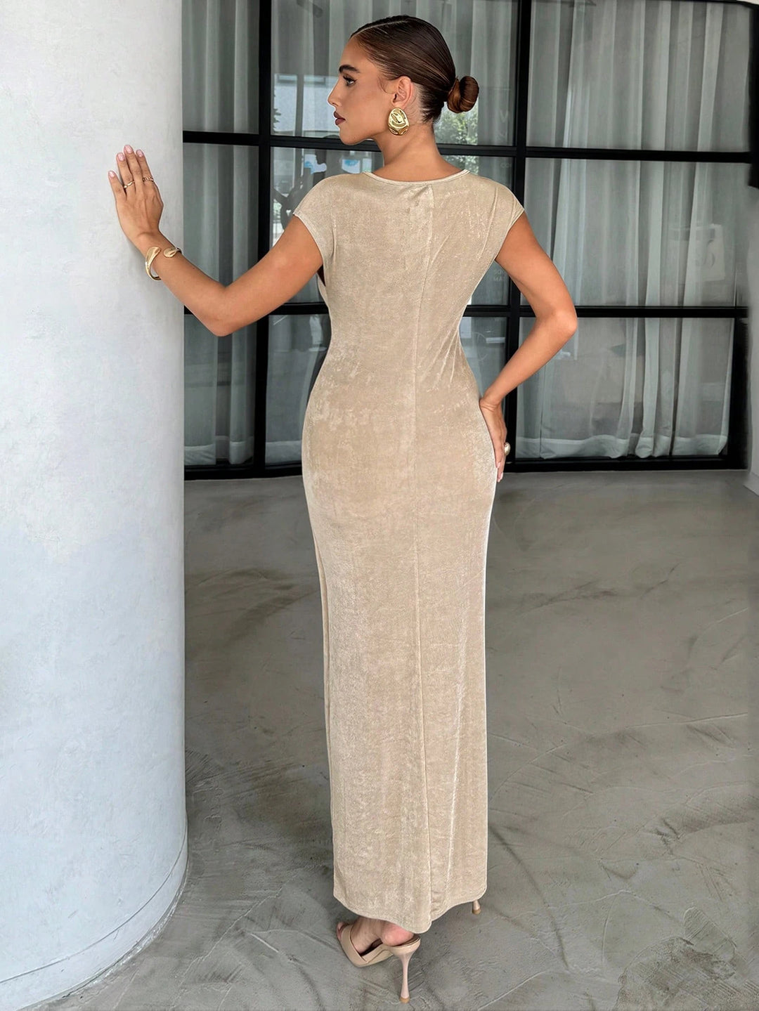 Rochie maxi SHEIN, bej
