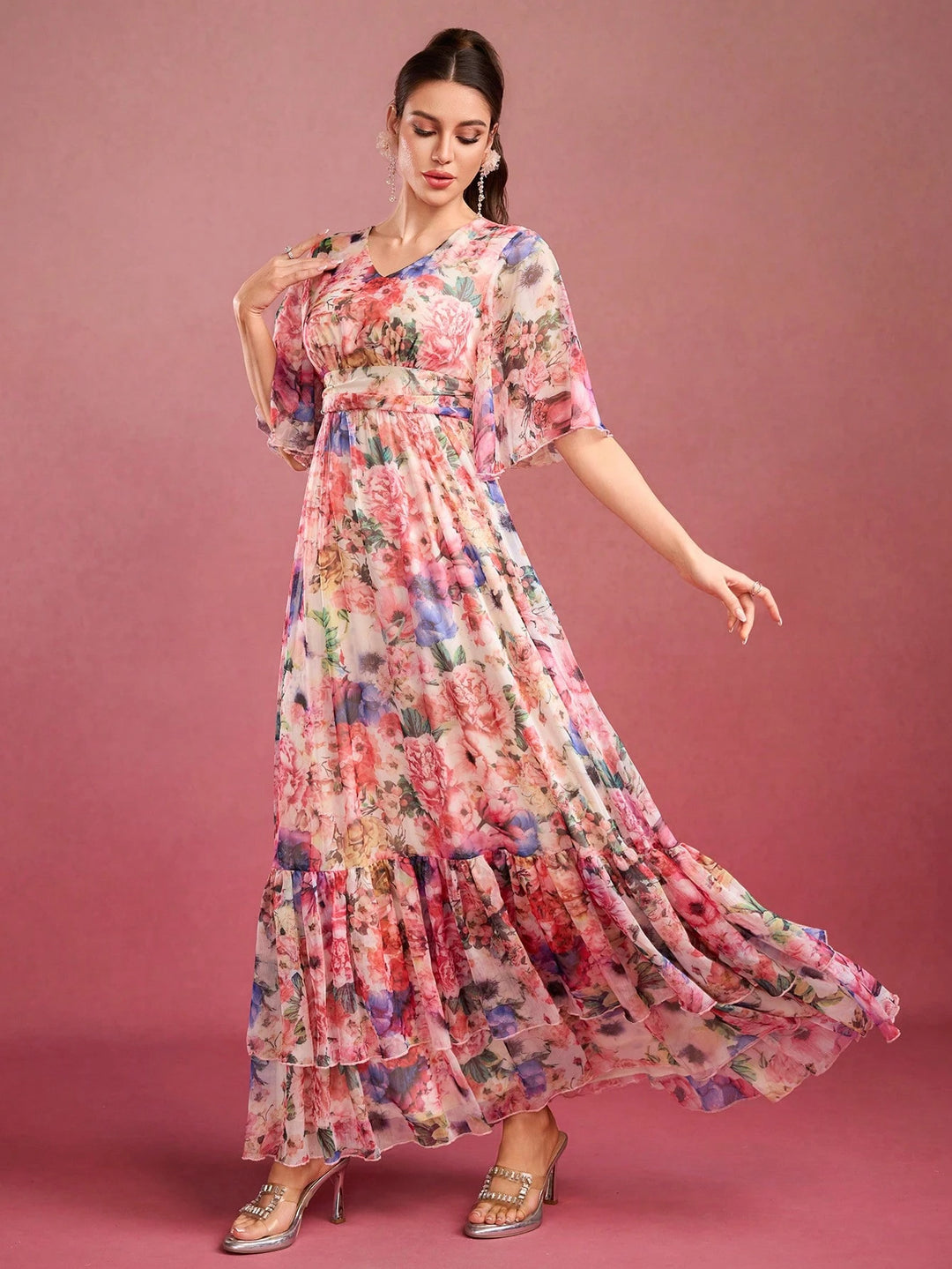 Rochie maxi SHEIN, mix culori