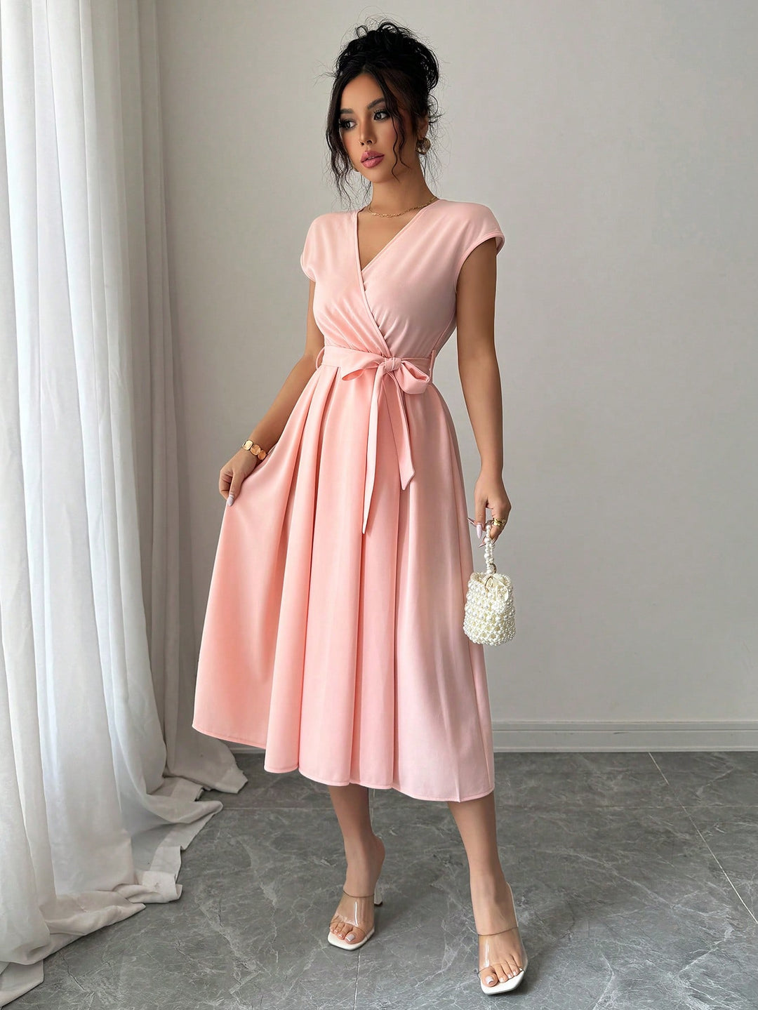 Rochie midi SHEIN, roz