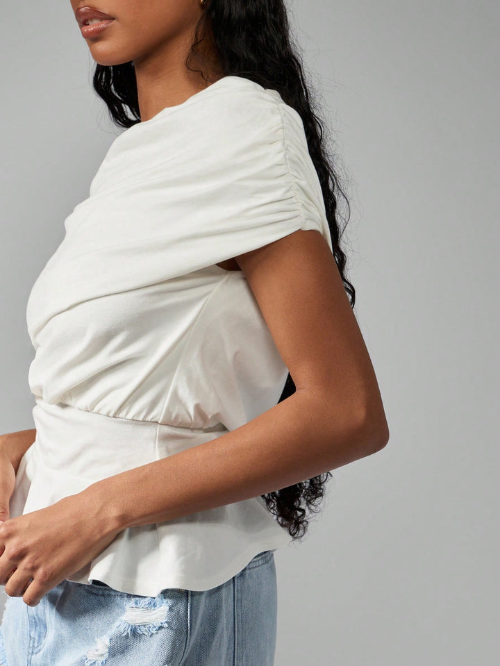 Tricou Missguided by Shein ,alb